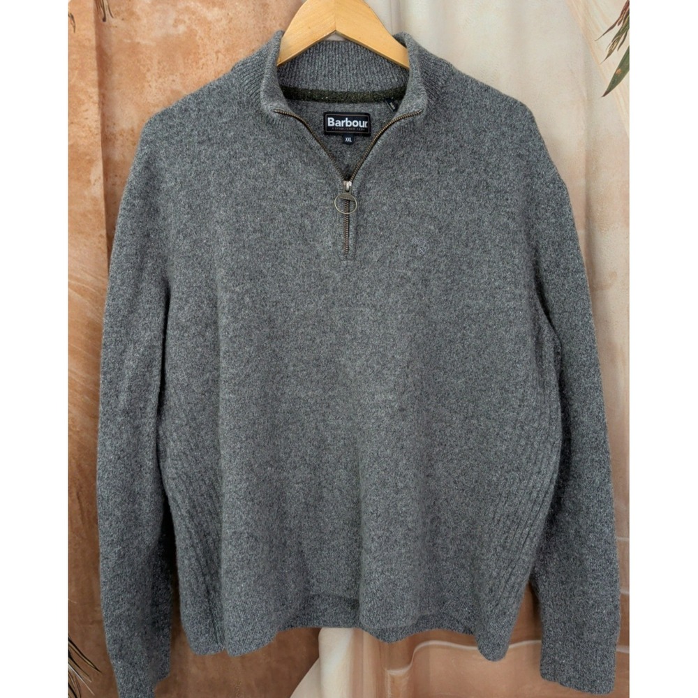 Barbour Quarter Zip Wool Blend Sweater